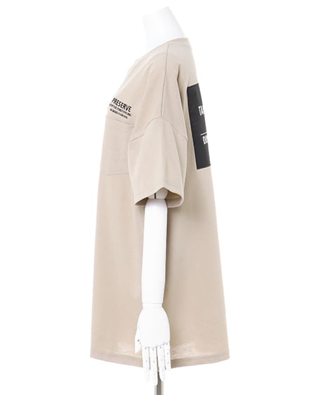 INGNI（イング） Back BOXロゴチュニックTシャツ ﾍﾞｰｼﾞｭ