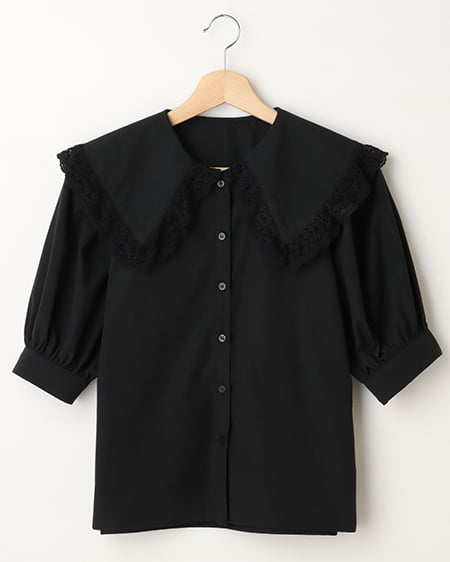 BIGレースフリル襟／袖ブラウス