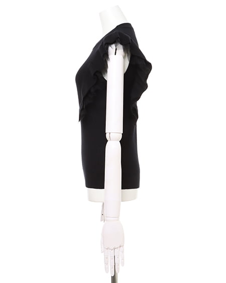 INGNI（イング） フリルノースリニット ｸﾛ