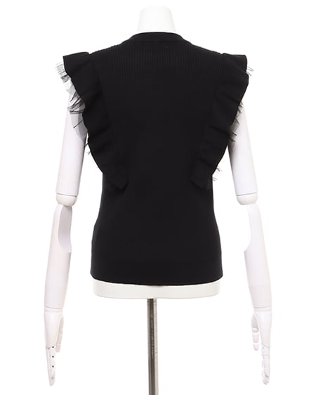 INGNI（イング） フリルノースリニット ｸﾛ