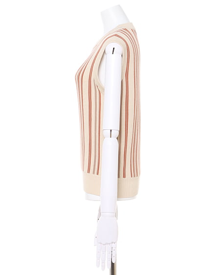 INGNI（イング） ストライプノースリニット ｱｲﾎﾞﾘｰ/ｵﾚﾝｼﾞ