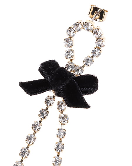 INGNI（イング） リボンロングピアス ｸﾛ