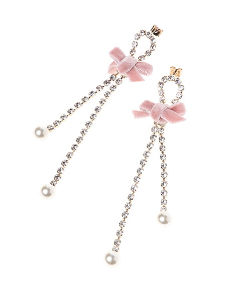 INGNI(イング) リボンロングピアス ﾋﾟﾝｸ
