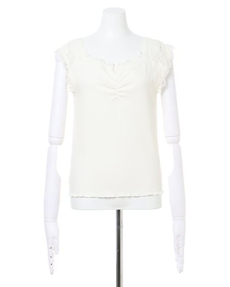 INGNI（イング） Vネックレースタンクトップス ｵﾌﾎﾜｲﾄ