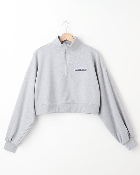 コーディネート ハーフZIP／刺繍ロゴショートスウェット,｜INGNI