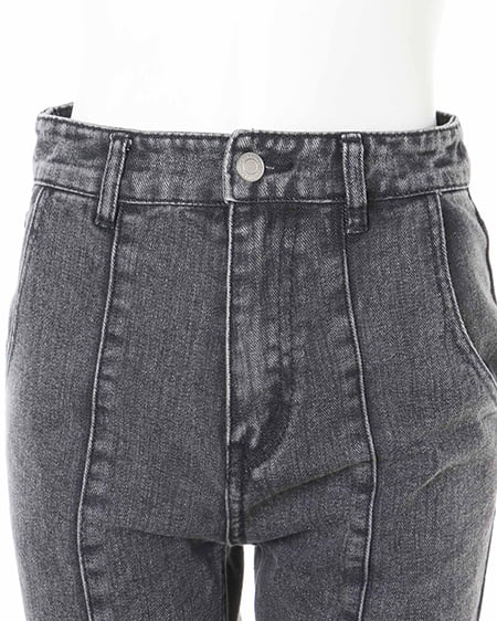 INGNI（イング） フロントスリットデニムパンツ ｸﾞﾚｰ