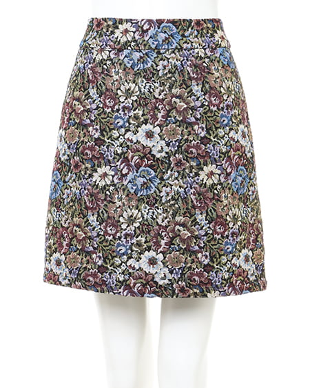 花柄ゴブラン台形／スカート