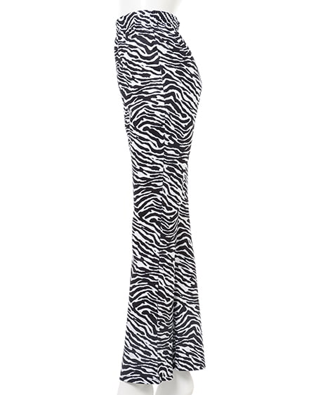 INGNI（イング） カットリブフレアパンツ ｾﾞﾌﾞﾗ