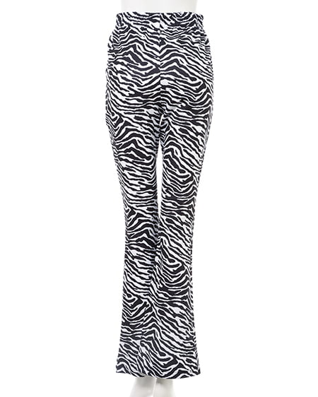 INGNI（イング） カットリブフレアパンツ ｾﾞﾌﾞﾗ