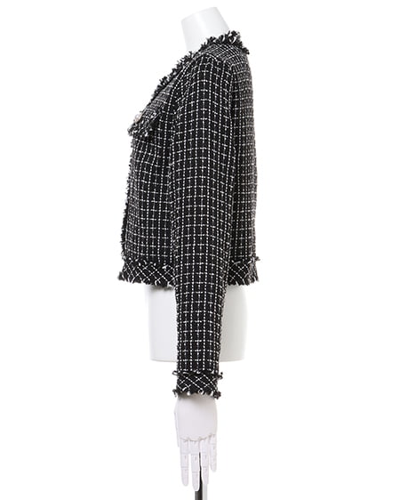 INGNI（イング） SETUP対応フリンジツイード／ビッグジャケット ｸﾛ