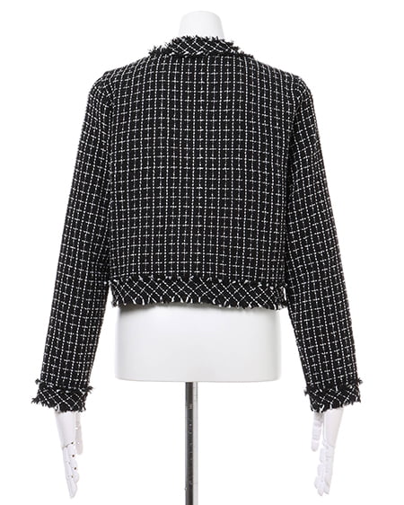 INGNI（イング） SETUP対応フリンジツイード／ビッグジャケット ｸﾛ