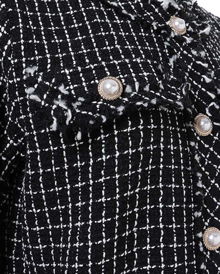 INGNI（イング） SETUP対応フリンジツイード／ビッグジャケット ｸﾛ