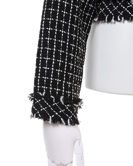 INGNI（イング） SETUP対応フリンジツイード／ビッグジャケット ｸﾛ