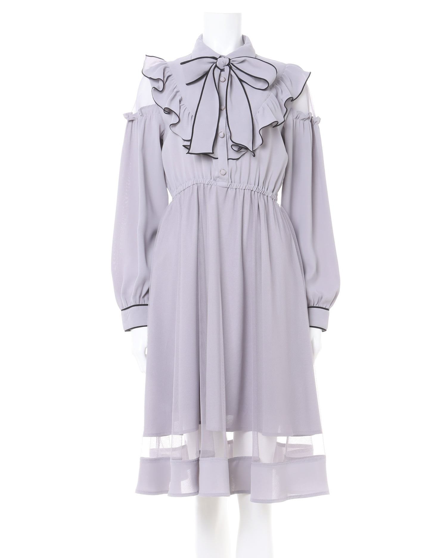 チュール重ねフリルボウタイ／ワンピース｜INGNI(イング) 公式通販