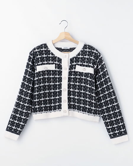 ツイードニットカーディガン／A(セットアップ対応)