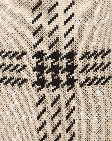 INGNI（イング） BIGチェックモックネックニット ﾍﾞｰｼﾞｭ