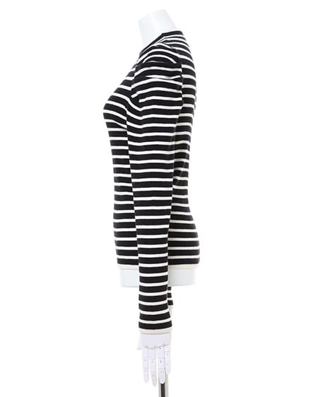 INGNI(イング) ハイネックパワショルリブニット アイボリー/クロ