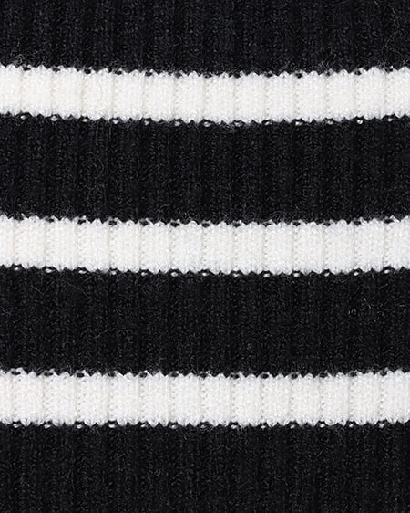 INGNI(イング) ハイネックパワショルリブニット アイボリー/クロ