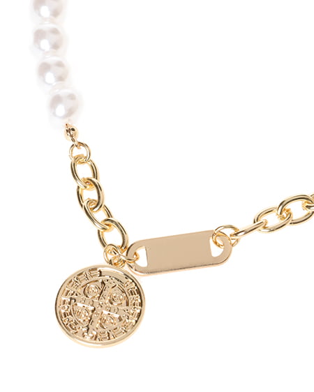 INGNI（イング） パールチェーンコイン付ネックレス ｺﾞｰﾙﾄﾞ