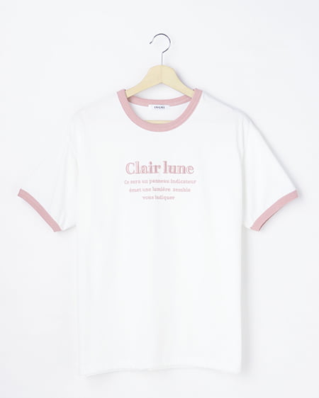 【商品動画あり】ふくれ刺繍リンガーTシャツ