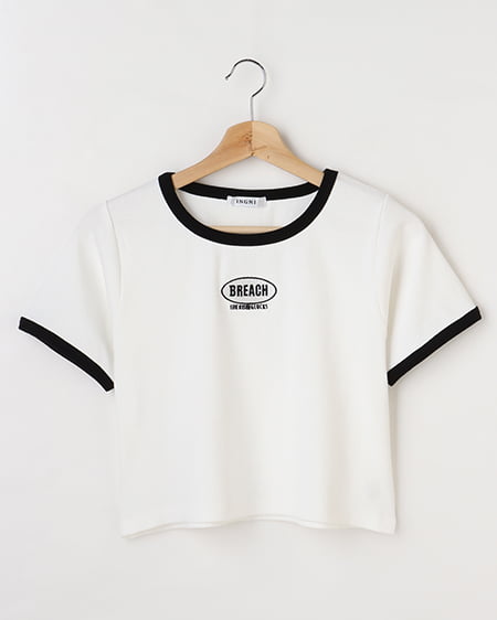 フロントロゴリンガーリブTシャツ