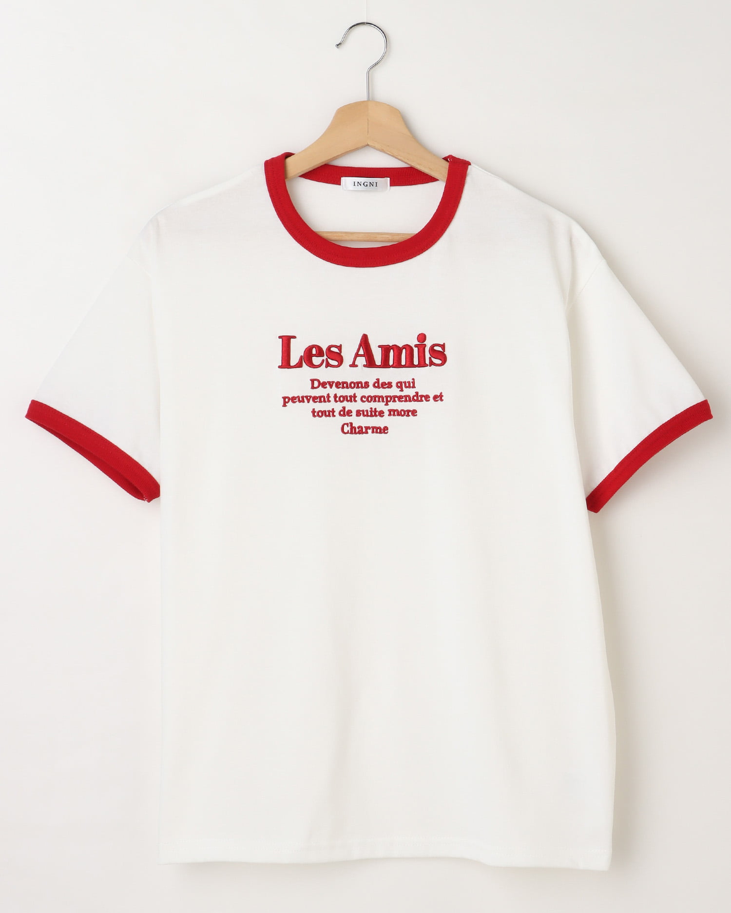 ふくれ刺繍リンガー半袖Tシャツ｜INGNI(イング) 公式通販｜INGNI STORE