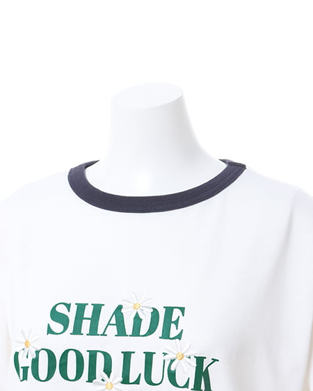 INGNI（イング） フラワーリンガーTシャツ ｵﾌﾎﾜｲﾄ/ｺﾝ