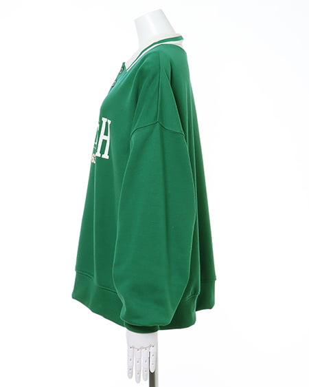 INGNI(イング) カレッジロゴポロスウェットトップス グリーン