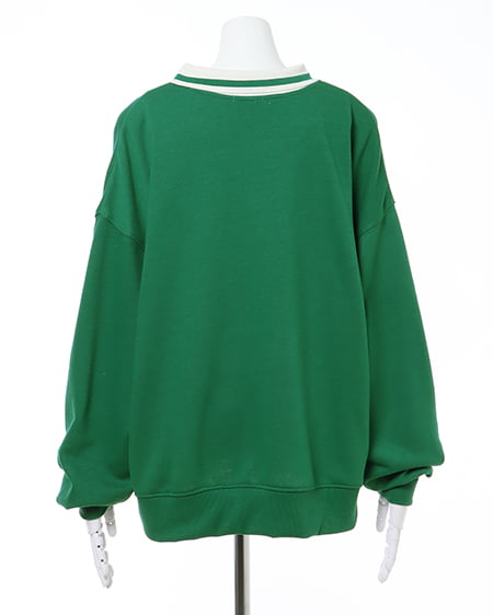 INGNI(イング) カレッジロゴポロスウェットトップス グリーン