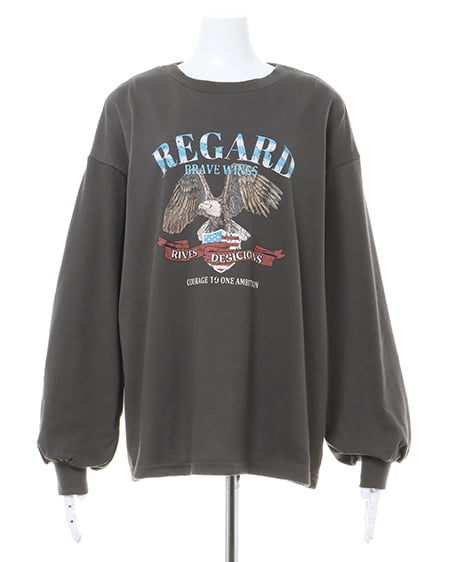 INGNI（イング） イーグルロゴロングTシャツ ｽﾐｸﾛ