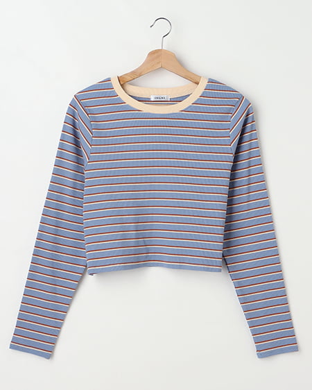 INGNI(イング) マルチボーダーコンパクトTシャツ