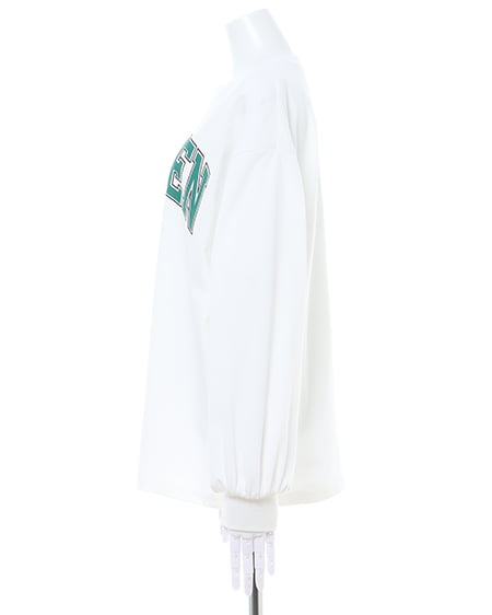 INGNI（イング） エンブレムカレッジロゴロングTシャツ ｵﾌﾎﾜｲﾄ/ｸﾞﾘｰﾝ