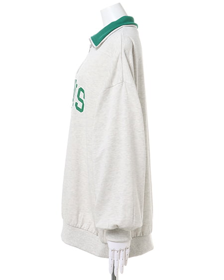 INGNI(イング) ハーフZIPロゴ配色スウェットトップス オートミール