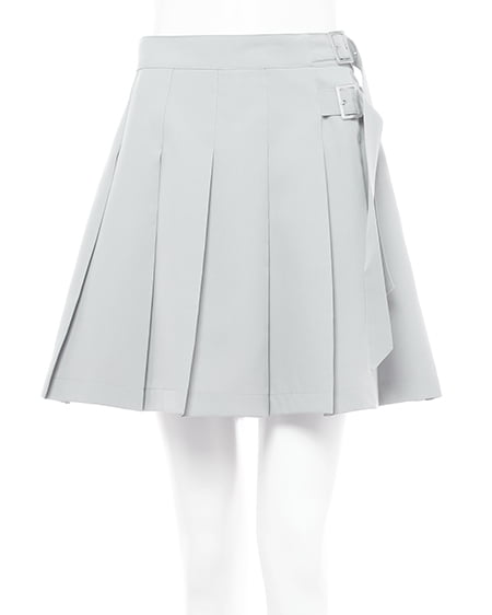 INGNI(イング) サイドベルトプリーツミニスカパン ライトグレー