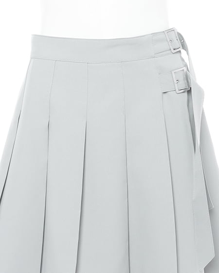 INGNI(イング) サイドベルトプリーツミニスカパン ライトグレー