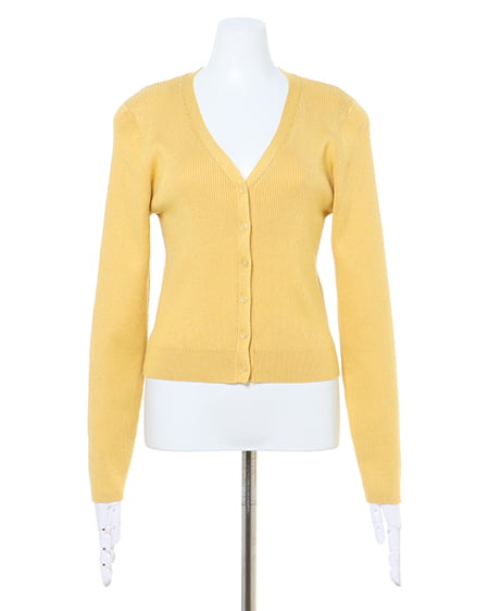 INGNI（イング） ショート丈リブニットカーディガン ｲｴﾛｰ