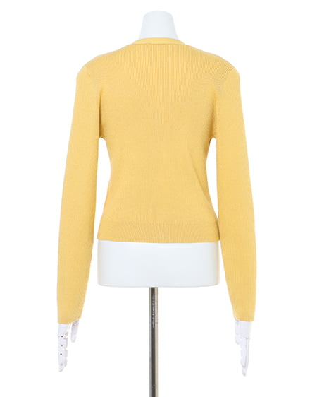 INGNI（イング） ショート丈リブニットカーディガン ｲｴﾛｰ