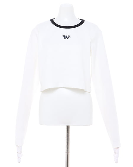 INGNI(イング) フロントロゴリンガーリブロングTシャツ チョウ