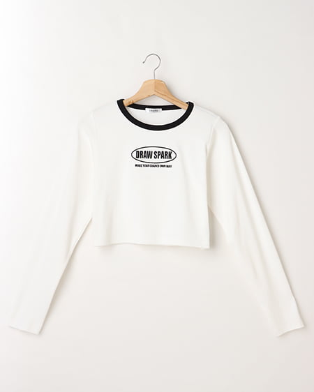 フロントロゴリンガーリブロングTシャツ