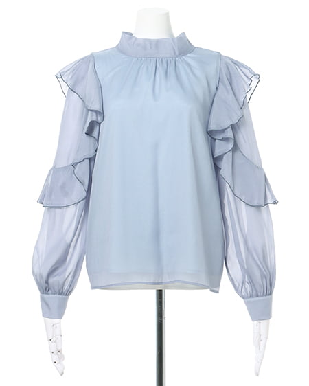 INGNI（イング） 2WAYリボン袖フリルシアー／ブラウス ｻｯｸｽ