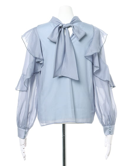 INGNI（イング） 2WAYリボン袖フリルシアー／ブラウス ｻｯｸｽ