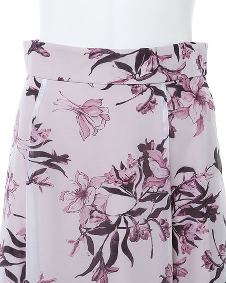 INGNI(イング) 花柄オーガンジーフレアスカート オフホワイト/ピンク