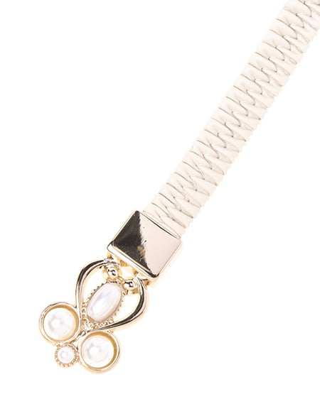 INGNI(イング) パール/バックルゴムベルト アイボリー