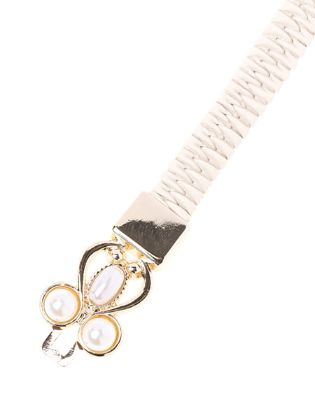 INGNI(イング) パール/バックルゴムベルト アイボリー