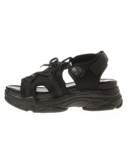 INGNI(イング) レースアップスニーカーソールサンダル クロ