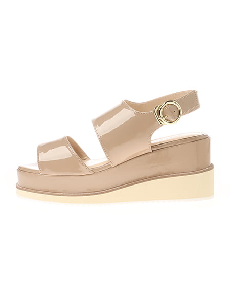 INGNI（イング） ラメゴールドライン／プラットフォームサンダル ﾋﾟﾝｸﾍﾞｰｼﾞｭ