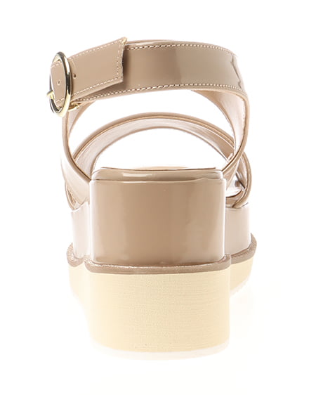 INGNI（イング） ラメゴールドライン／プラットフォームサンダル ﾋﾟﾝｸﾍﾞｰｼﾞｭ