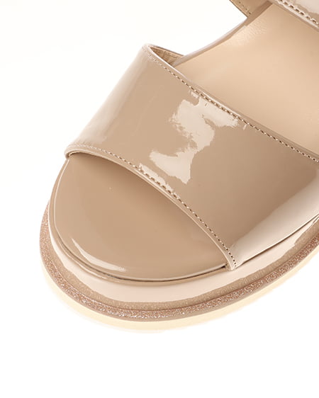 INGNI（イング） ラメゴールドライン／プラットフォームサンダル ﾋﾟﾝｸﾍﾞｰｼﾞｭ