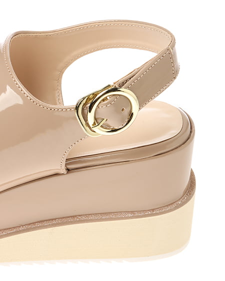 INGNI（イング） ラメゴールドライン／プラットフォームサンダル ﾋﾟﾝｸﾍﾞｰｼﾞｭ