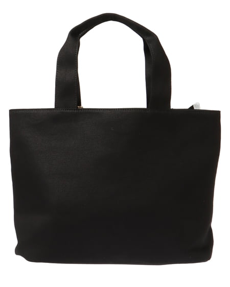 INGNI(イング) クリアポーチ付き/キャンバスフリルトート クロ/シロ